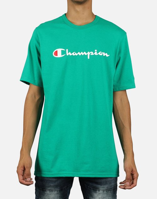 Champion HERITAGE EMBROIDERED SCRIPT LOGO TEE - Green - GT19-Y06136-P3C