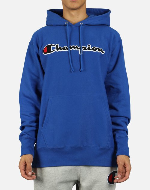 Champion REVERSE WEAVE LOGO PULLOVER HOODIE - Royal Blue - GF68-5EC