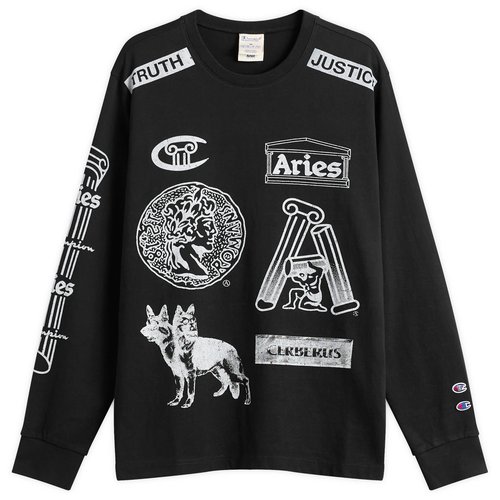 Champion x Aries Sponsor Long Sleeve T-Shirt - Black - 223632-KK001