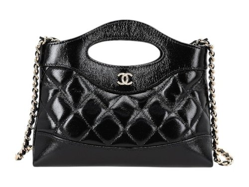CHANEL 31 Nano Gold CC Logo Chain Bag - Black