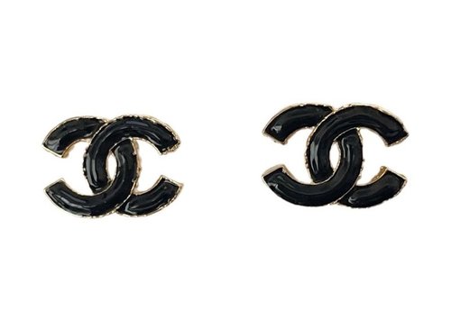 CHANEL CC Logo Earrings - Gold/Black (Abc254)