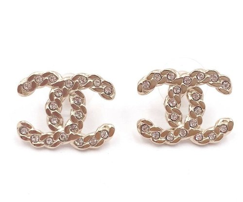CHANEL Classic CC Turnlock Crystal Earrings - Gold/Silver