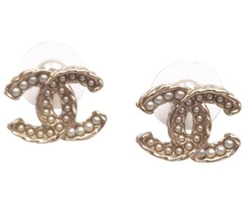 CHANEL Classic CC Turnlock Earrings Faux - Gold/Pearl