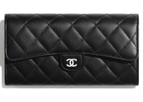 CHANEL Classic Flap Wallet Quilted Long - Black