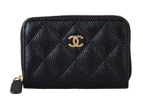 CHANEL Classic Zipped Coin Purse - Black (Ap0216)