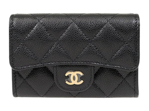 CHANEL Classic Zipped Wallet Card Holder - Black