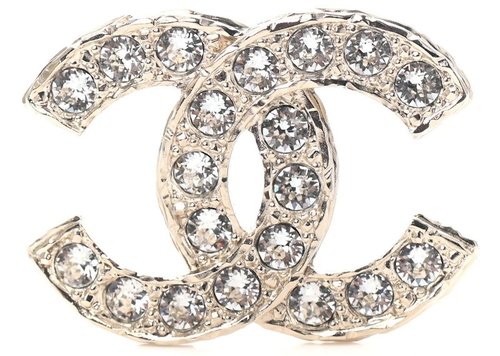 CHANEL Crystal CC Brooch - Light Gold