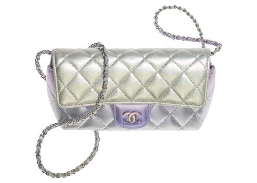 CHANEL Glasses Case with Classic Chain Gradient Metallic - Silver/Blue