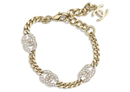 CHANEL Interlocking Bracelet - Gold/Silver/Crystal
