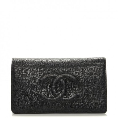 CHANEL Timeless CC Yen Wallet Caviar - Black