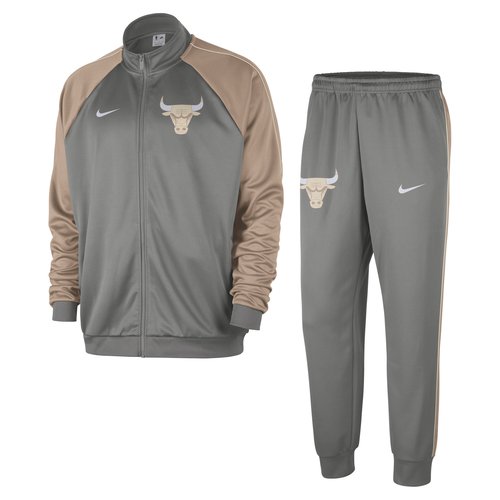 Nike NBA Chicago Bulls Club Courtside City Edition Tracksuit Dark STee shirtl GreyWhite - Dark Steel Grey/Hemp/Oatmeal - FZ0318-002