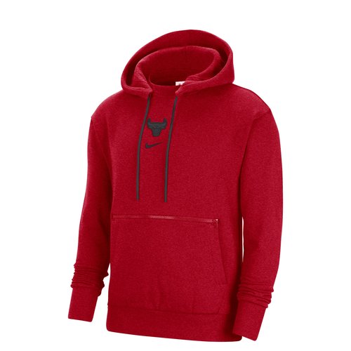 Chicago Bulls Courtside Nike NBA Pullover Fleece Hoodie - University Red/Heather/Black - DR9303-657