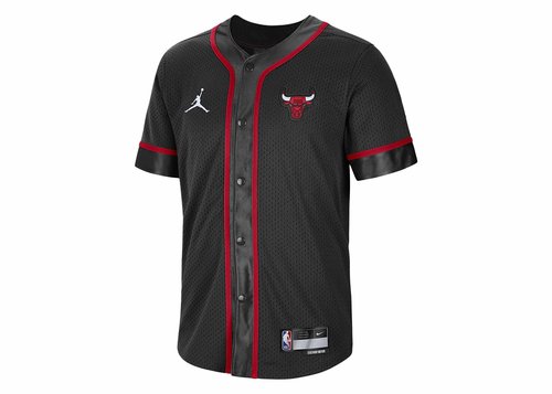 Chicago Bulls Statement Edition Air Jordan Dri-FIT NBA Short-Sleeve Top - Black/University Red/White - DN9829-010