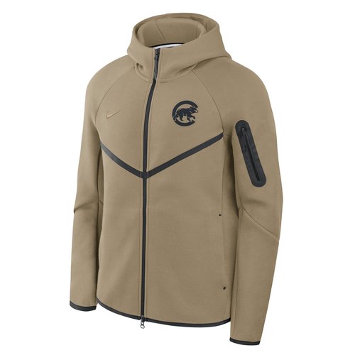 Chicago Cubs Tech Fleece Windrunner Nike MLB Full-Zip Hooded Jacket - Neutral Olive - 05L40IDHEJ-GML