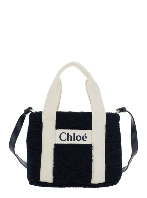 Chloé Blue Crossbody Bag With Removable Shoulder Strap And Logo Lettering On The FrOnt In CottOn - C20688859
