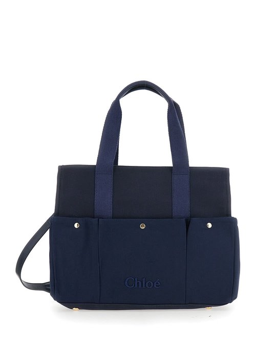 Chloé Blue Crossbody Bag With Removable Shoulder Strap And Logo Lettering On The FrOnt In CottOn - C20764859