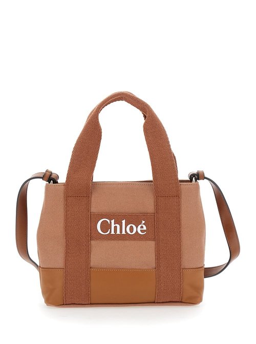 Chloé Brown Crossbody Bag With Removable Shoulder Strap And Logo Lettering On The FrOnt In CottOn - C20684239
