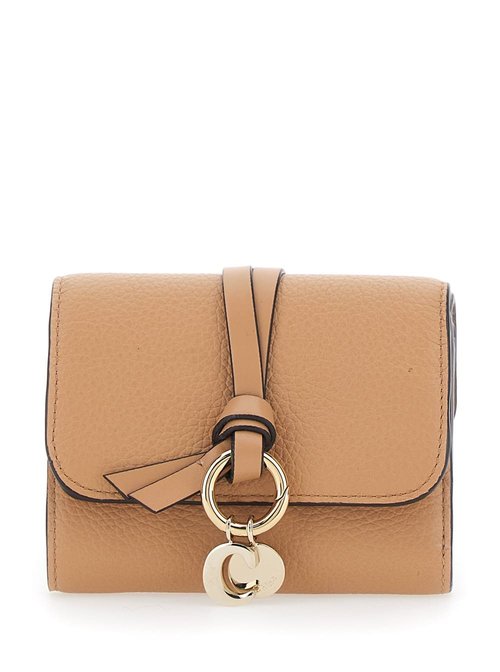 Chloé Pink Small Tri-fold Wallet With Charm On The FrOnt And Magnetic Closure In Leather - CHC21WP945F5726X