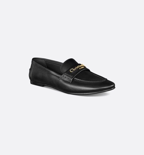 Christian Dior Flat Black Leather Calzature - 228144