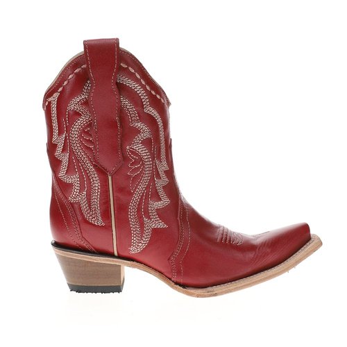 Circle G by Corral Embroidered Ankle Pull On Snip Toe Cowboy Boots - Red - L.6241
