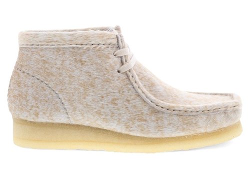 Clarks Originals Wallabee Boot Speckled Hair On Leather - Beige - 26.77866