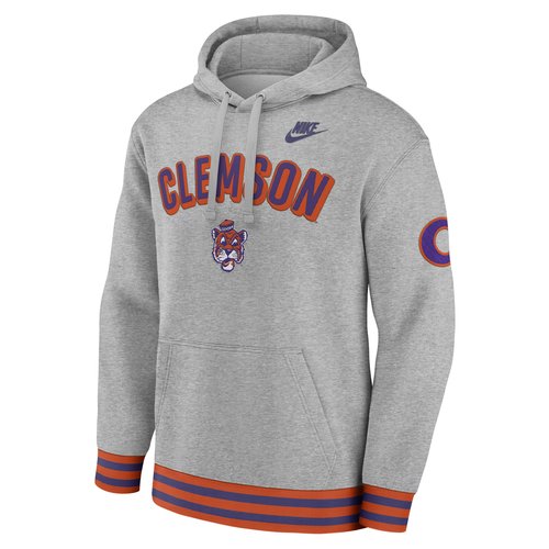Clemson Legacy Retro Menâs Nike College Pullover Hoodie - Grey - 02K30G1SCLV-MPS