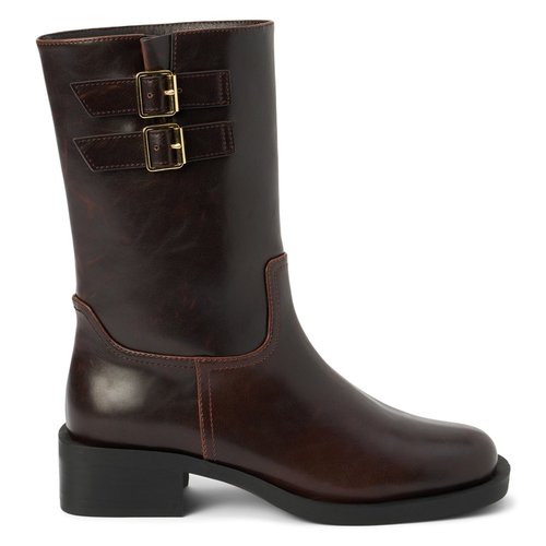 COCOnUTS by Matisse Basil Square Toe Pull On Motorcycle Boots - Brown - BASIL-250