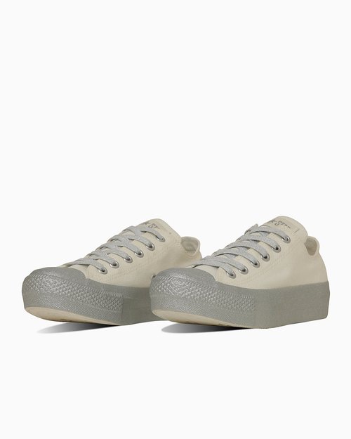 Converse All Star Platforms Glitter Bottom Ox Sneakers White/Silver - 31314220