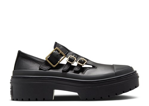 Converse Chuck Taylor All Star Lugged Heel Mary Jane Platform Low - Black/Black/Gold - A10616C