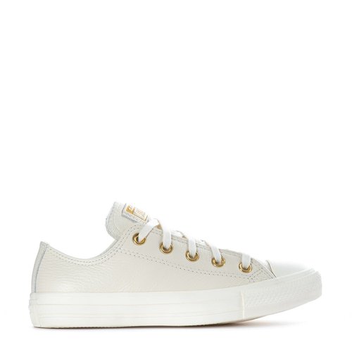 Converse Chuck Taylor All Star Low-Top Mono Leather Sneaker Cold Weather Boots - Egret/Egret/Gold - A13814C
