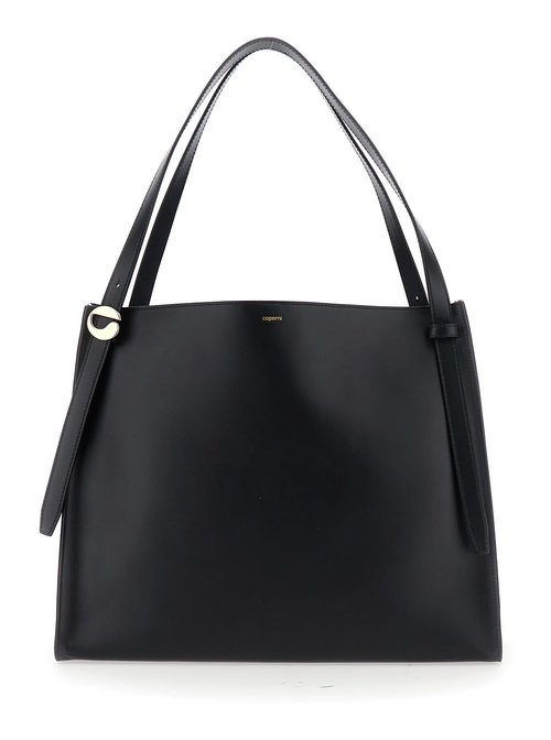 Coperni Black Shoulder Bag With Logo Detail And Logo Lettering On The FrOnt In Leather - COPBA77F6012BBLK