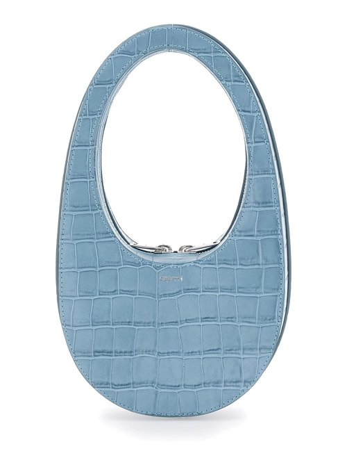 Coperni swipe Mini Handbag With Logo Lettering On The FrOnt And Embossed Crocodile Effect In Leather - Blue/Silver Tone/Two Tone - COPBA117F6075BLU