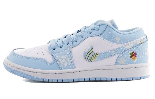 Custom Shoes Air Jordan 1 Low 'Snowflake-UNC Blue' - 614591 | Solesense