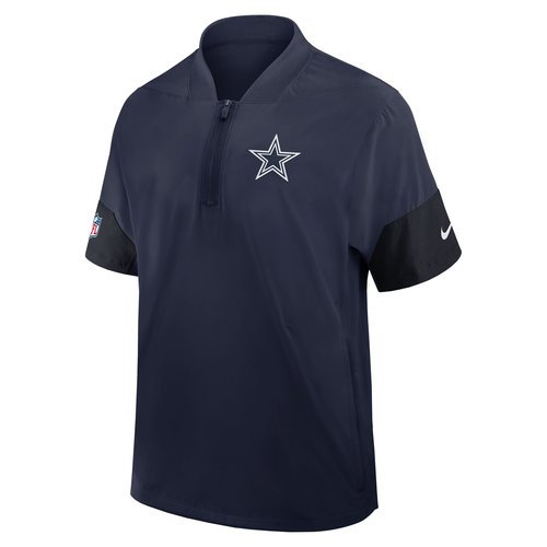 Dallas Cowboys Sideline Coach Nike NFL 1/2-Zip Short-Sleeve Jacket - Navy - 03BO0CZD7RD-2J5