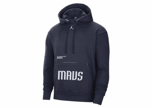 Dallas Mavericks Courtside Statement Edition Air Jordan NBA Fleece Pullover Hoodie - College Navy - DR7000-419