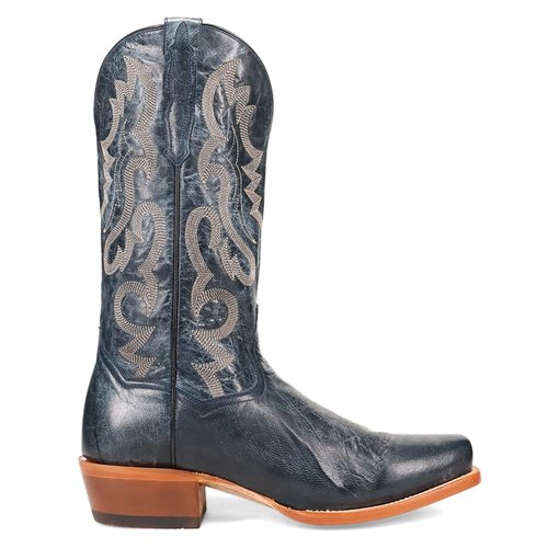Dan Post Boots Calvin Embroidered Pull On Square Toe Cowboy Boots - Blue - DP.7043
