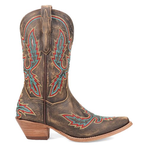 Dan Post Boots Starbright Embroidered Snip Toe Pull On Cowboy Boots - Brown - DP.7066
