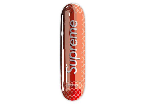 Denial Designer Drugs Denial Supreme Gucci Smashup Pill Skateboard Deck Red - Multicolor