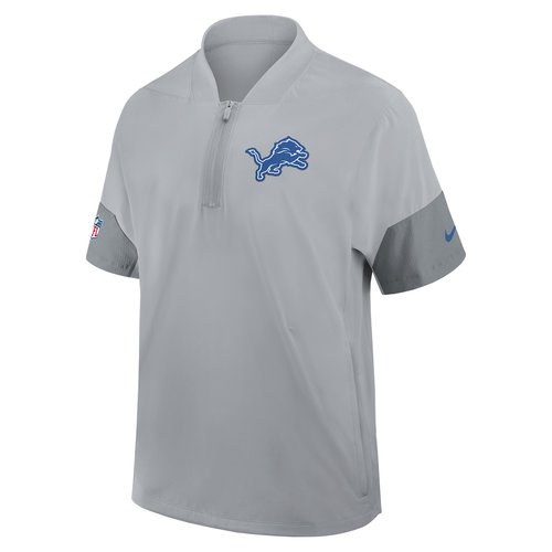 Detroit Lions Sideline Coach Nike NFL 1/2-Zip Short-Sleeve Jacket - Grey - 03BO0EP29J-2J5