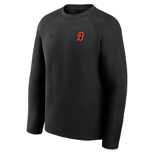 Detroit Tigers Tech Fleece Nike MLB Pullover Crew - Black - 05L6912ZDG-6DU