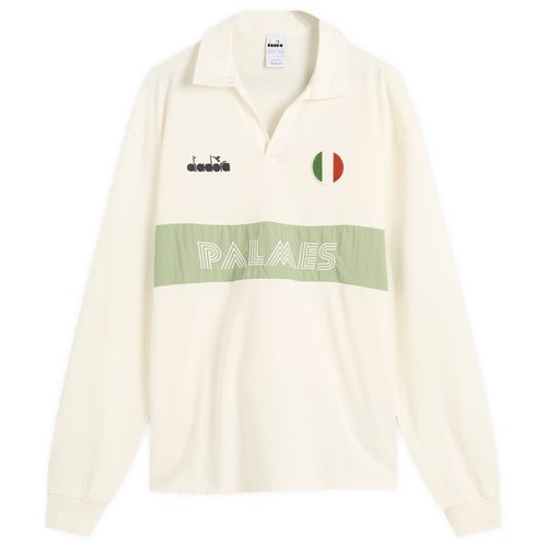 Diadora x Palmes Legacy Long Sleeve Polo - Snow White - 502.182428-20003