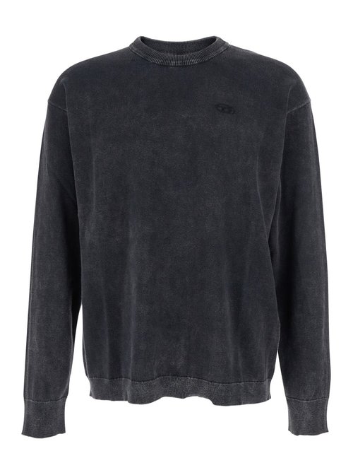 Diesel k-bennie Grey Crewneck T-shirt With Logo Embroidery On The FrOnt In CottOn Man - A218570QKBT_900