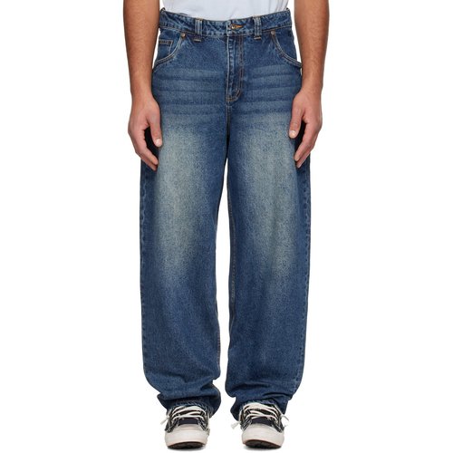 Dime Blue Baggy Jeans - Sandblasted Indigo - DIMEHO2516IND