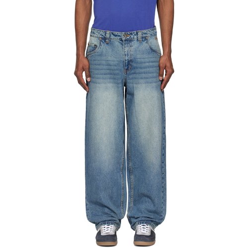 Dime Blue Classic Baggy Jeans - Sandblasted Indigo - DIME2SP2510IND
