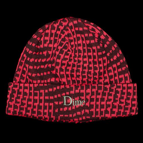 Dime ビーニー Classic Logo Warp Beanie Red Dime Classic Logo Warp Beanie | Solesense