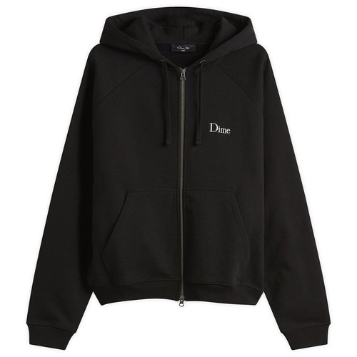 Dime Classic Small Logo Zip Hoodie - Black - DIMESP2645BLK
