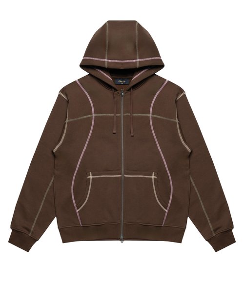 Dime Court Zip Hoodie - Brown - DIMEHO2510BRW