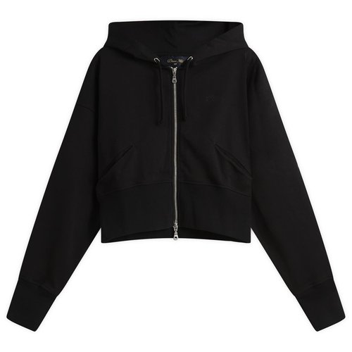 Dime Cropped Zip Hoodie - Black - DIMESP2612BLK