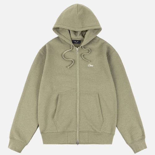 Dime Cursive Zip Hoodie - Army Green - DIMEFA257GRN