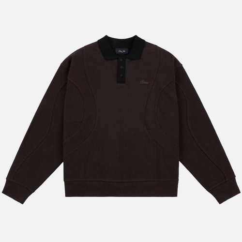 Dime French Terry Rugby Shirt - Brown - DIMEFA255BRW